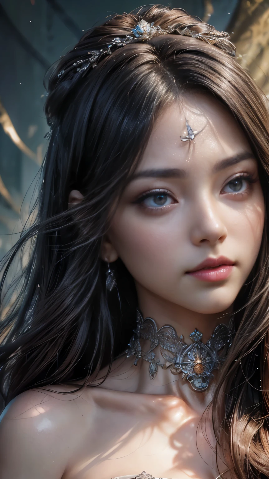 OK、(Best illustrations)、8K UHD resolution、Intricate details、Highest quality、Realistic、Very detailed、Best lighting、Best Shadow、Soft lighting、ultrahd、Ultra-realistic、Tyndall effect、Realistic、(High Resolution Skins:1.2)、 (Intricate details, Compensate, Pure Eros Face_v1:0.5), (Beautiful and delicate down to the last detail, Beautiful and delicate eyes, Perfectly balanced face, Skin with attention to detail, Detailed skin, The optimal ratio is four fingers to one thumb., Place your arms under your chest, Red glowing tattoo under the stomach、Wow!, Wide Hips, Smooth abdomen, Skinny and skinny, __fashion__, __hair__:1.25)、Digital SLR、 An absurd job: 1.3), (Maximum resolution: 1.2), (Ultra High Definition TV: 1.2), Cinematic Light, Detailed eyes and skin, Detailed facial features, , (Sharp focus: 1.2）, (Focus on the face:1.2),Perfect Style, Beautiful Face, Acura, Anatomically correct, Very detailed顔と肌の質感, Detailed eyes, double eyelid, Thin eyebrows, Glitter Eyeliner: 1 Natural Cheeks, Glowing Skin, Fair skin: 1.2, (Glossy Lips: 1.4),、 (Embarrassed look: 1.2),Very detailed顔と肌の質感, Detailed eyes, double eyelid, Natural Cheeks, , Glossy Lips: 1.4,Exposed cleavage、1 地獄から来た美しきdevilの女, Surreal Female Portraits by David Hockney and Alphonse Mucha, Portrait of a seductive woman、Fantasy art, Chinese Doll、Chinese actress、Dungeons、Dragon、devil&#39;palace、devil&#39;torture chamber、night、Dark Style 、In the Dark、(Detailed spooky background:0.8), magic、 1 girl、Evil Nun、Dark Necromancer、Succubus、devil&#39;daughter、Umi Shinonome、Bat Wings，(((devil horns)))、 ((((Huge glasses, Nerd Glasses, Thick glasses, Round Glasses)))),(((Huge boobs)))、(devil&#39;tail)、(Red eyes glow:1.6)、The red eye makeup is very sharp and detailed, The eyes are nicely made up, ((Red Eye:1.0)),Intricate tattoos, demonic Intricate tattoos, Thigh Tattoo, Body tattoos, masterpiece、最もBeautiful Face、Baby Face、Cute Smile、Captivating bodyと美しいふっくらとした赤い唇、devil&#39;Captivating body、devilスタイル、Fascinating Black Magic Costume、The long-haired、Braiding、Black hair、ポニーtailの歪み、, Ponytail with a bow tied at the back of the hair, Beautiful expression、Body Up、Big breasts attention、bust,  Super tight chest, Breast Augmentation Surgery, Her breasts are very big and round,Tight waist、Wide ass、 Modest, Cowboy Lens, (Black Phoenix Dress: 1.0),  devil&#39;crown,  Red shiny gemstone necklace、Jewelry Gwise,  Wearing black mesh socks,Wear bright red、Hmph, Hmph, Meet beautiful girls, Watching the girls&#39;Body,