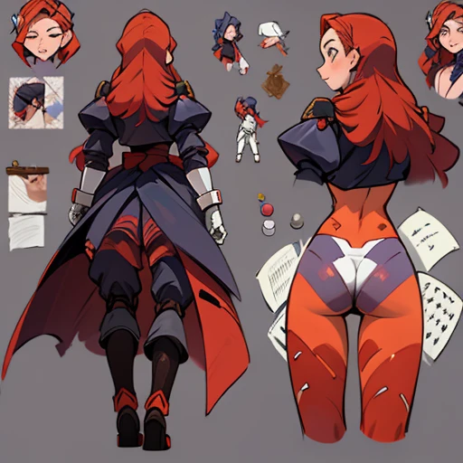 Body paint design inspired by miorine rembrant (gundam) With long hair , in various views (front and back)  ((Character sheet)) (((covering privates)))