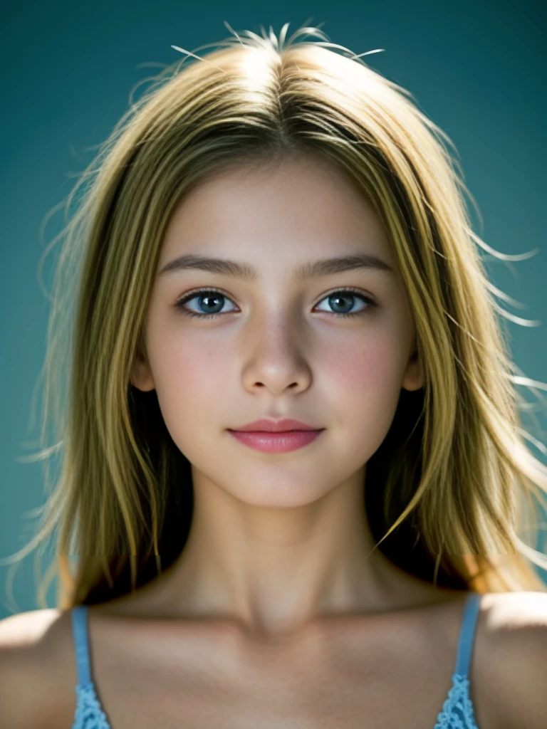 (Photo Real:1.4), (hyper realisitic:1.4), (Smooth lighting:1.05), 1 girl, , blue eyes, happy, shy, smile, (looking away:1.2), Close-up of the face, Soft lighting, Back lighting, (Finest Real Textured Skins), Super fine face, glowy skin, retinas, Anatomically correct, (Blonde Wavy medium hair:1.1), Textured skin, High quality, high details, Best Quality, High resolution, lace bra,