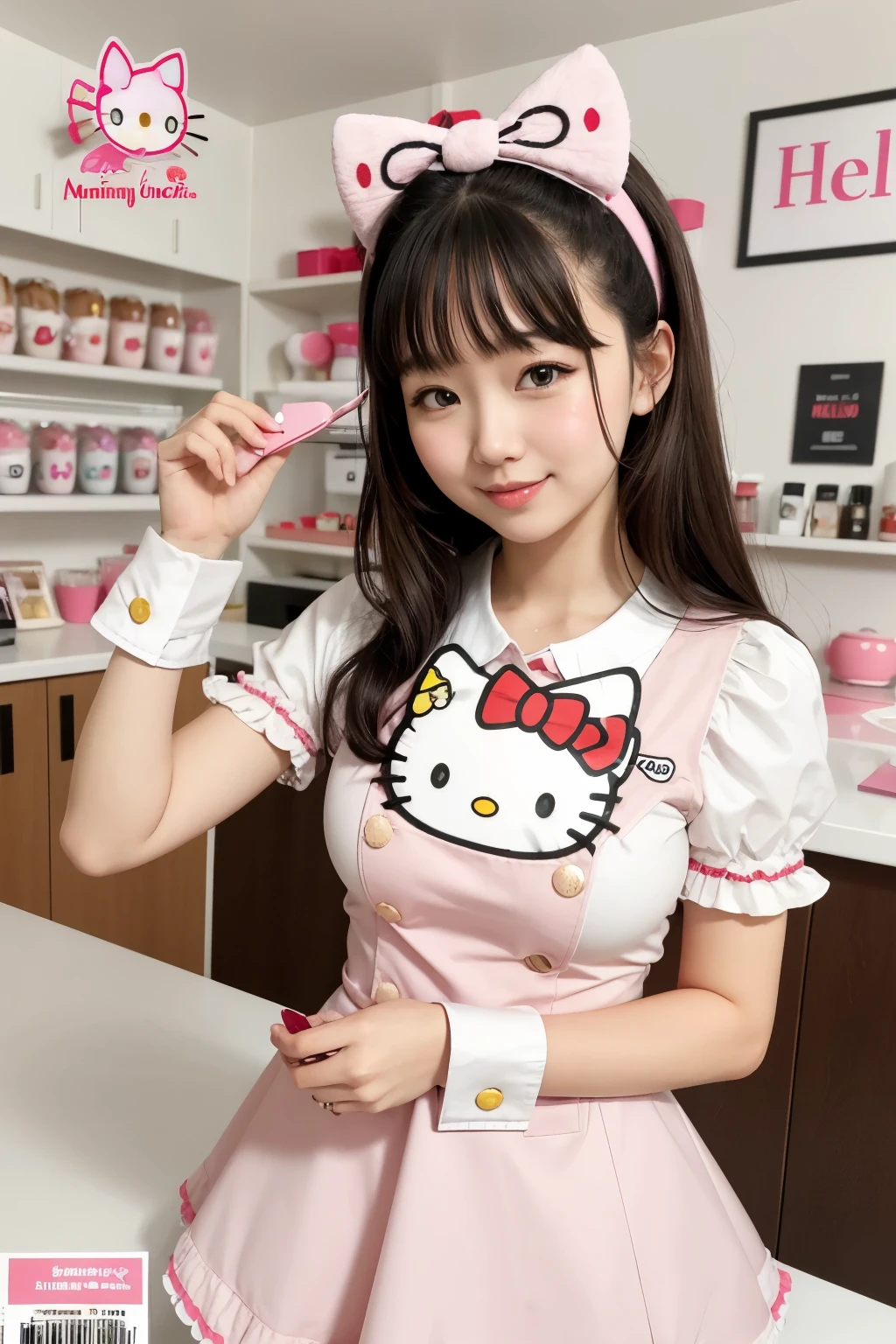 make a cover that features a hello kitty coffee shop using the name "Hello kitty´s Café"
 