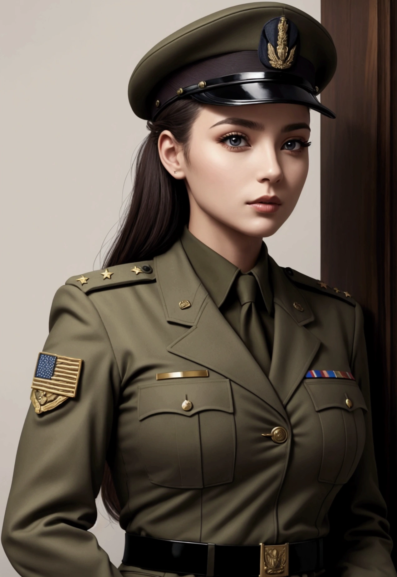 A woman in military uniform