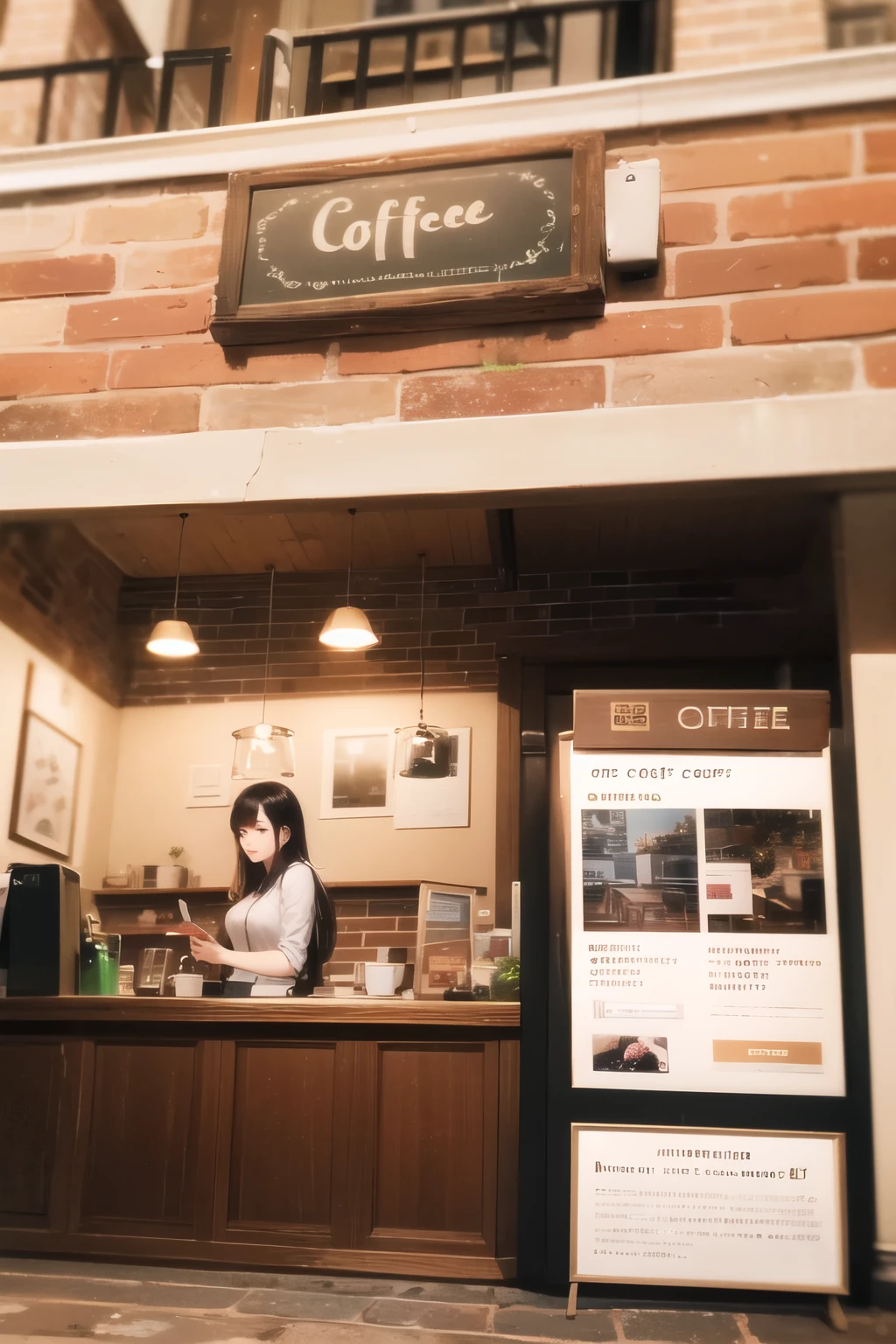 Make the background for a cute coffee shop to use on a website