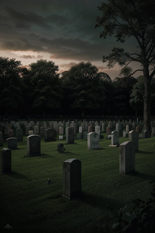 a beautiful detailed earth, a detailed graveyard with gravestones and trees, highly detailed, cinematic lighting, dramatic atmosphere, muted colors, moody, dark fantasy