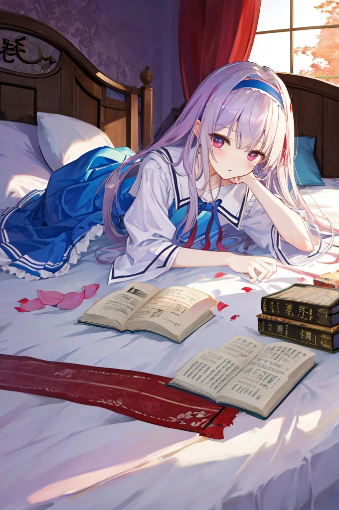 《Alice梦游仙境》,fairy tales,((Alice)),Lying in bed,
