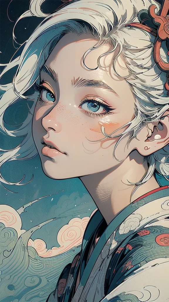 (((masterpiece, highest quality))),,(((solo:1.2))),(((1girl:1.2))),32k wallpaper, very detailed, poster, vintage science fiction,(((((portfolio))))),(((((Close-up))))),(((((bust up))))),((((more various angle)))),((((highlight)))),((((heterochromia)))),(((complete. detailed face))),(((detailed unlimited complete equipment : rail gun))),(((((Absolutely Realistic Clouds background))))),(((Texture for people : halftone))),((Open your mouth wide)),(((((Wind God and Thunder God))))),(((Ukiyo-e)))