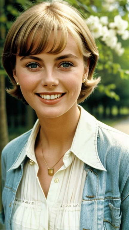 Jean Seberg wearing spring clothes and smiling