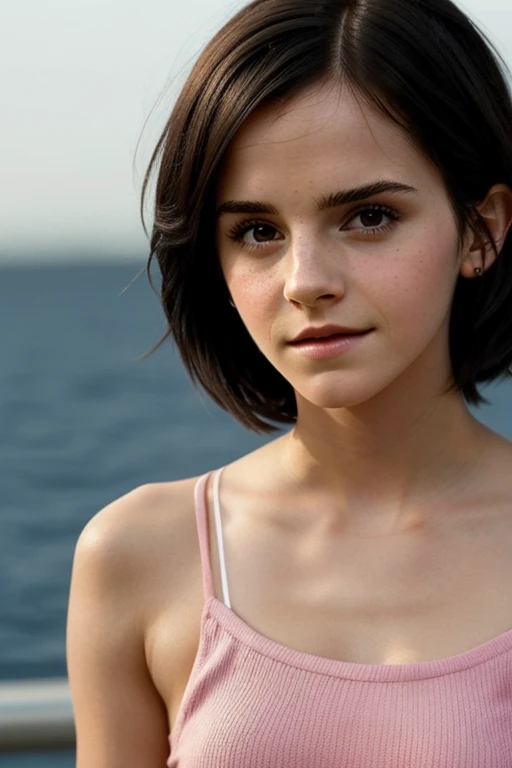 Emma watson cute with (beautiful body) (skinny)( black hair ) (cute and sensual face)(beautiful hair)(model with cute eyes)(clear skin)(with sports clothes)(Beautiful face) pretty face and beautiful cul9