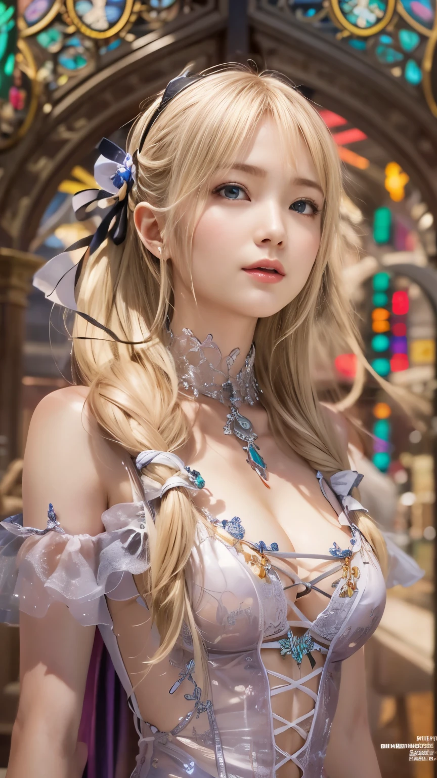 (game magazine cover:1.3), Highest quality, Highest quality, 16K, Unbelievably absurd, Very detailed, 2.5D, delicate and dynamic, city, Stained glass, , , , Small pale light and colorful light, Many light sources, 巨大なComplex模様のmagic陣, magic, Small face, Very delicate appearance, Delicate eye depiction, Upper body close-up,, erotic, Dynamic sexy pose, Sexy Woman, Healthy body shape, 19 year old woman, doaxvv_Marie Rose, Supermodel, height: 150cm, big, Hard, Swaying bust, , Very long wavy blonde hair, Twin tails, Full Body Shot, Glaring at the camera, look up, Lure, Complex, Gothic long dress, , Green long skirt, , Brown Loafers, independent, (Pick up slime and play:1.6)