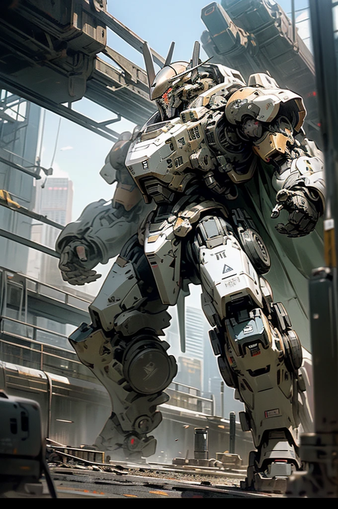 meca,roboT,droid,holding_weapon,giant,city,masterpiece,best quality,super detailed,super fine illustration,battle scene,white color,dynamic angle,Heavy equipment,ARMORED CORE,8k,masterpiece,best quality,Mass production machine,imperial military,black color,dragon