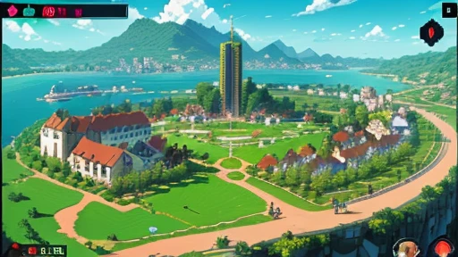 pixel art, Masterpiece, pix, ((( Create images of a Game Based on POKÉMON EMERALD ROGUE 2.0, charachter, Pokémon, NPCs, citys, mappa, small town, Plants of all characteristics))) , Anime style, Cute, 4K, masterpiece, detailded.