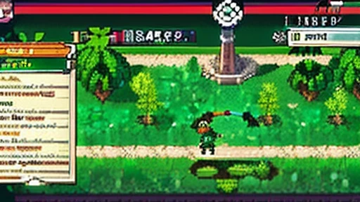 pixel art, Masterpiece, pix, ((( Create images of a Game Based on POKÉMON EMERALD ROGUE 2.0, charachter, Pokémon, NPCs, citys, mappa, small town, Plants of all characteristics))) , Anime style, Cute, 4K, masterpiece, detailded.