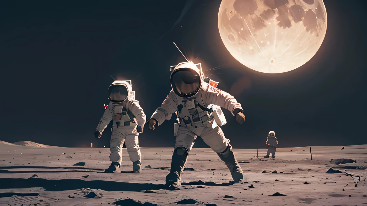 children playing on the moon