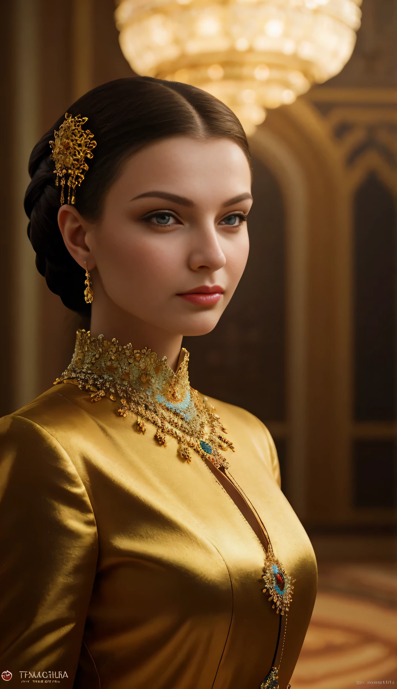 ((best qualityer)), ((work of art)), ((detailded)), Amazing, Vibrant, (meticulous), Woman, rusa, rusa woman, rusa descent, conceptual artwork, design concept, Illustrative concept, Accent lighting, Accentuated shine, Feature lighting, Focal point light, F/2.8, large aperture, Shallow depth of field
