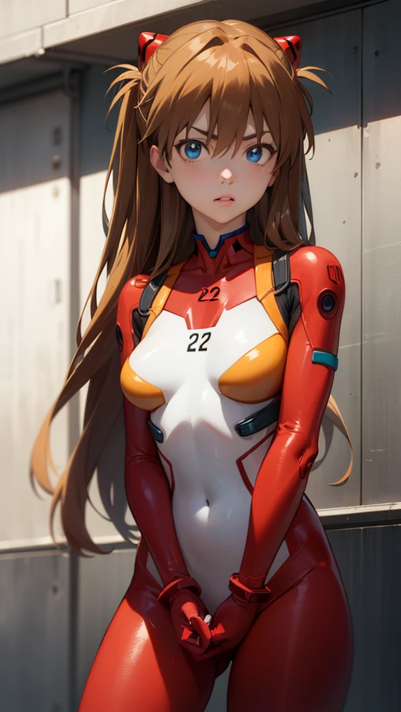 asukalangley, asuka langley soryu, (souryuu asuka langley:1.2), long hair, bangs, blue eyes, brown hair, hair ornament,
BREAK bodysuit, pilot suit, plugsuit, (red bodysuit:1.5), interface headset,
indoor,(((shadow)))
BREAK looking at viewer, (cowboy shot:1.5),,sweating,angry
BREAK (masterpiece:1.2), best quality, high resolution, unity 8k wallpaper, (illustration:0.8), (beautiful detailed eyes:1.6), extremely detailed face, perfect lighting, extremely detailed CG, (perfect hands, perfect anatomy),