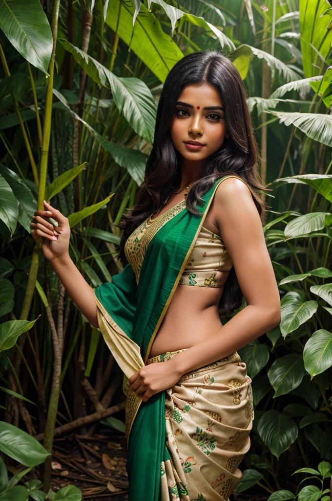 Saree girl in jungle 