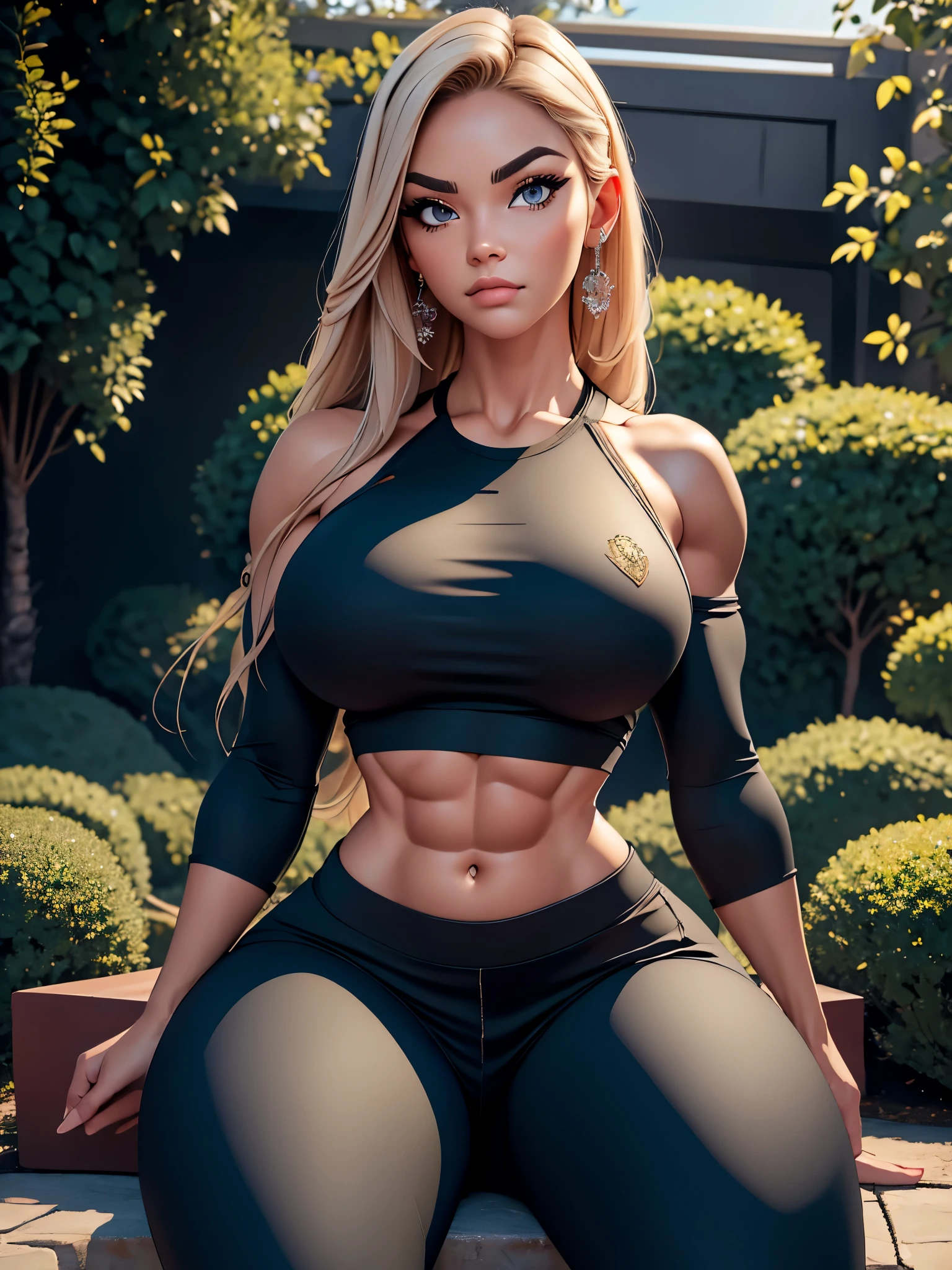 (m1n1jello:0.6), crop top, sweatpants, muscular, wide hips, large breasts, thick thighs, standing, looking at viewer, sitting, in garden, slim, slender, looking at viewer, (masterpiece), (best quality:1.2), absurdres, intricate details, (highly detailed skin:1.2),, photorealistic, beautiful women, best quality, (masterpiece:1.3), closed mouth, looking at viewer,(highly detailed face:1.3), perfect face, full lips,
Base Negative 2.0,,jewelry