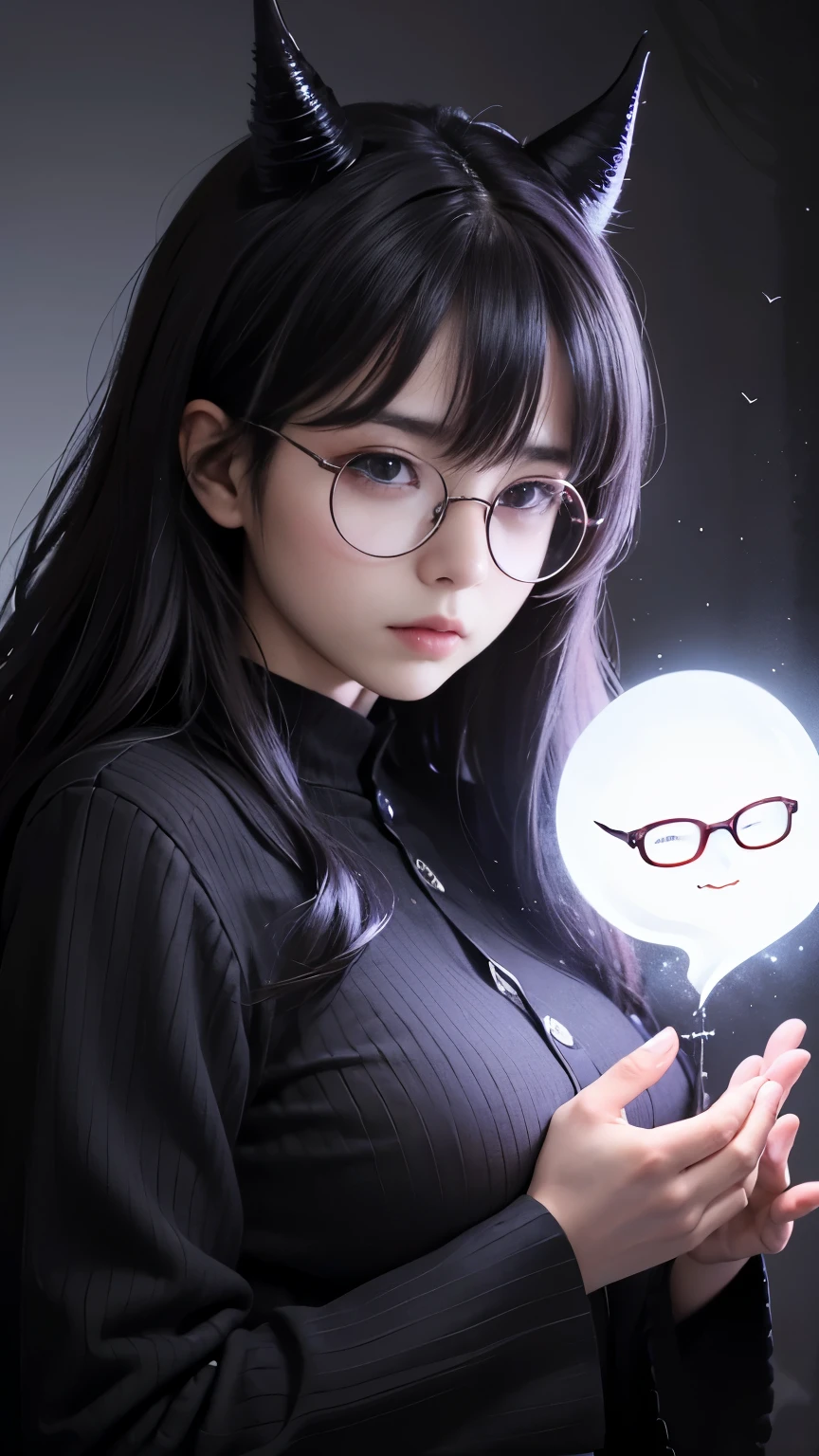 Dark Fantastic Night , Behind me is a big, scary castle , Lots of bats , big, red, Fantastic Moon , Some cliffs , 2. A cave far from the cliff , Some stones , Broken pillars , There are many magical glowing stones around her , dark空の遥か遠くに龍が, Horror Scene , 美しい女性のdevil , redい魔法の非常に明るい目 , A small magical sphere glowing red in both hands at the same time , オーブを見つめる女性のdevil , Dark Big Wing , Very detailed顔 , ((((Huge glasses, Nerd Glasses, thickメガネ, Round Glasses))))、(((Big Breasts)))、(Ultra-detailed scenes) , (Ultra-detailed orbs) , (Super beautiful face) 、(Highest quality,High resolution:1.2),(dark,Threatening:1.1),(Bad luckな:1.1),(devil,Satan,Lucifer:1.1),(devil的な:1.1) Highest quality, Very detailed, Realistic, Portraiture, 暗くてSpooky atmosphere, Glowing Eyes, Spiritual Beings, Unforgettably美しい, Ghostly figures, Swirling Mist, Supernatural existence, devilの本質, Shadow-like shape, Spooky whispers, Ominous Aura, Eerie pale skin, Dark and twisted branches, Flickering candle light, Spooky elements, Mysterious and enigmatic, Spectral emergence, Gothic art style, attractive, Spectral range, Extremely depressed, Otherworldly beauty, Mysterious glow, Unforgettably&#39;Don't forget, Cold atmosphere, Spooky and ominous lighting.,(Bad luck,Bad luckな:1.1),(Powerful figure:1.1、Big Breasts、Glasses) 、 ((((Huge glasses, Nerd Glasses, thickメガネ, Round Glasses)))),(((Big Breasts)))、(devil&#39;tail)、(redい目が光る:1.6)、(redくGlowing Eyes,Sharp teeth:1.1),(Black wings,thick,shabby:1.1),(hellish landscape:1.1),(fire,sulfur:1.1),(Threatening雰囲気:1.1),(dark shadows,Threatening presence:1.1),(Bad luck clouds,Stormy Skies:1.1),(dark,Spooky atmosphere:1.1),(Bad luck aura,Evil energy:1.1),(dark aura,cigarette:1.1),(Extreme heat,Burning Flames:1.1),(Surreal,Nightmare Visions:1.1),(Ultra-detailed Moon) , (Ultra-detailed castle) , (Ultra-precision needles) , (Very detailed wings) Blood splattered on the body, Pale face , Dark Red Lip , Black Devil Wear , Shaped body , 彼女の周りのredい魔法 , redマナのローテーション、Highest quality, Very detailed, Realistic, Portraiture, 暗くてSpooky atmosphere, Glowing Eyes, Spiritual Beings, Unforgettably美しい, Ghostly figures, Swirling Mist, Supernatural existence, devilの本質, Shadow-like shape, Spooky whispers, Ominous Aura, Eerie pale skin, Dark and twisted branches, Flickering candle light, Spooky elements, Mysterious and enigmatic, Spectral emergence, Gothic art style, attractive, Spectral range, Extremely depressed, Otherworldly beauty, Mysterious glow, Unforgettably&#39;Don't forget, Cold atmosphere, Spooky and ominous lighting、(redい目が光る:1.6)、(redくGlowing Eyes,Sharp teeth:1.1),(Black wings,thick,shabby:1.1),(hellish landscape:1.1),(fire,sulfur:1.1),(Threatening雰囲気:1.1),(dark shadows,Threatening presence:1.1),(Bad luck clouds,Stormy Skies:1.1),(dark,Spooky atmosphere:1.1),(Bad luck aura,Evil energy:1.1),(dark aura,cigarette:1.1),(Extreme heat,Burning Flames:1.1),(Surreal,Nightmare Visions:1.1),(Predicting the end:1.1),(Twisted corners,Fiery crown:1.1),(Bad luck whispers,devilのような笑い:1.1),(Cry of pain,echoing screams:1.1),(Bad luck symbols,Ancient runes:1.1),(Mysterious Relic,dark artifacts:1.1),(Infernal Ritual,Ritual sacrifice:1.1),(devil的な minions,creatures of darkness:1.1),(Desolate,Barren Wilderness:1.1),(University of the Soul,Suffering Soul: