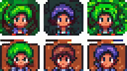 pixel art, Masterpiece, pix, ((( Create images of a Game Based on POKÉMON EMERALD ROGUE 2.0, charachter, Pokémon, NPCs, citys, mappa, small town, Plants of all characteristics))) ,  Anime style, Cute, 4K, masterpiece, detailded.💚（（tmasterpiece）），（（（best qualtiy））），（CharacterDesignSheet，Same role，frontage，Lateral face，on  back），concept-art，concept art of character，Character sketches，reference sheet，Role table, 