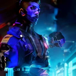 Change Background cyberpunk handsome boy . realistic face
