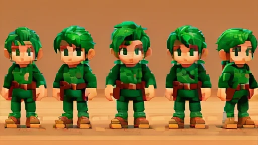 pixel art, Masterpiece, pix, ((( Create images of a Game Based on POKÉMON EMERALD ROGUE 2.0, charachter, Pokémon, NPCs, citys, mappa, small town, Plants of all characteristics))) ,  Anime style, Cute, 4K, masterpiece, detailded.💚（（tmasterpiece）），（（（best qualtiy））），（CharacterDesignSheet，Same role，frontage，Lateral face，on  back），concept-art，concept art of character，Character sketches，reference sheet，Role table, 