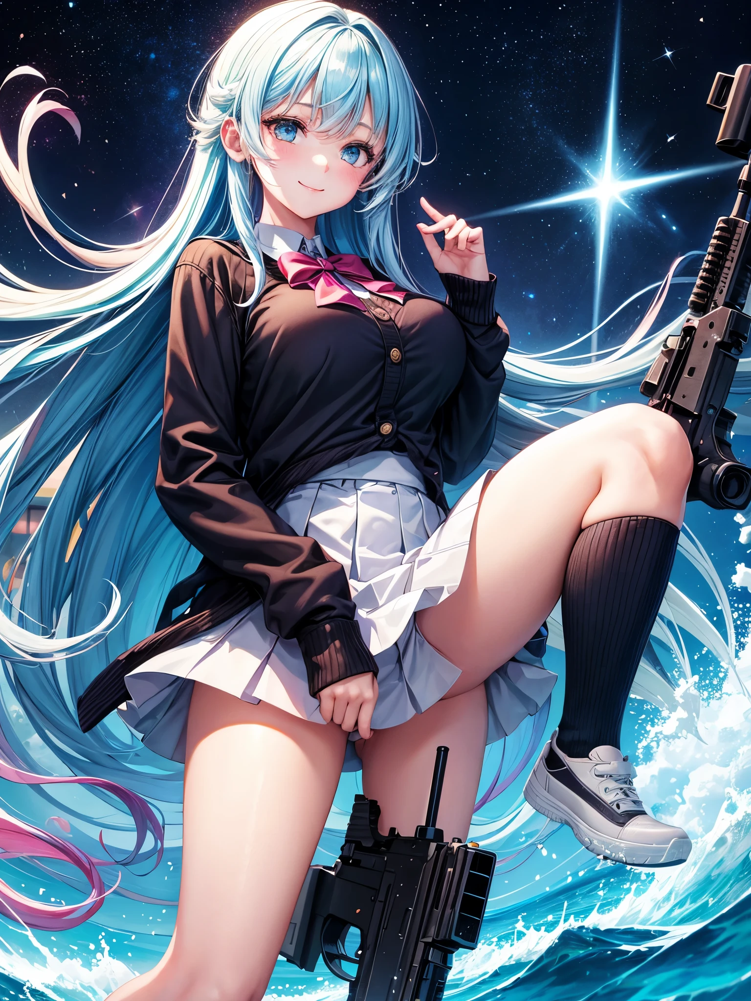 middle School girls,smile,Beautiful girls,Beautiful girl from another world,Girl holding an assault rifle,The best quality to get you horny,Psychic,Wizard,battle,Multi-colored hair,Perfect Girl,Super cute girl,Ocean,Starry sky background,Cute uniform,Uniform of the Future,Wearing a cardigan,Long Hair、Sparkling eyes,She has her bangs down,Colorful,Ultra HD,Young girl,sex,Naughty Girls,Full body image,Big Breasts,Beautiful Girl's Paradise,Fashion Girl,Naughty Girls,Beautiful Girl Country,High-dimensional beautiful girl,A beautiful girl who transcends everything,So beautiful,Absurd,Beautiful girls,