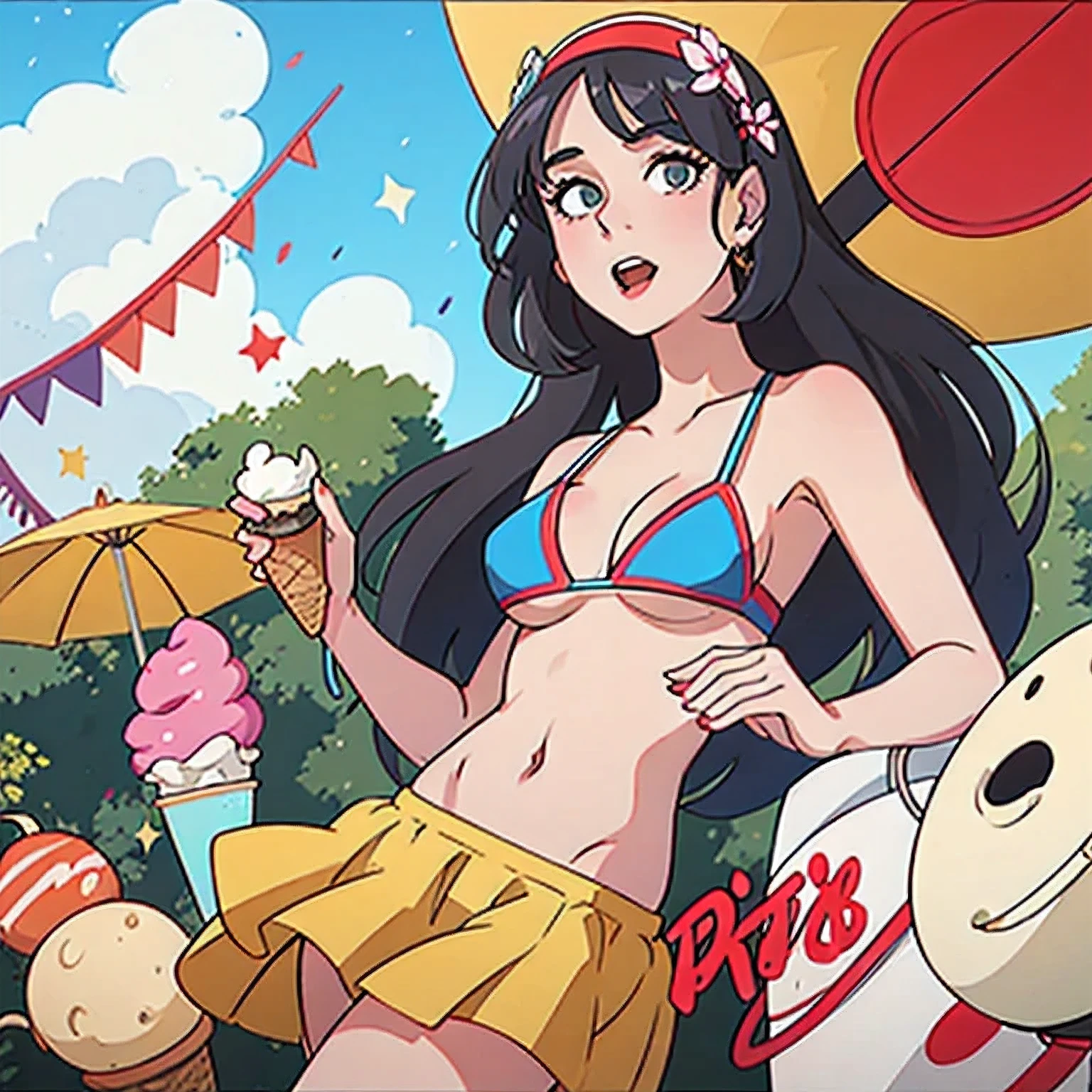 girl in a bikini eating an ice cream cone, eating ice cream, in a bikini, angela white, giorgia meloni, katy perry, in bikini, eating ice - cream, wearing spandex bikini, ice cream on the side, bikini, ice cream, wearing a bikini, candid photo of dirty, shiny plastic bikini, candid shot, cone, 1 girl, solo,in a green dress standing by a wall,portrait of female idol