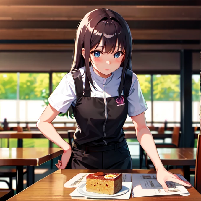 ((Tabletop, Highest quality)),(One Girl:1.2),Manhattan Cafe,Manhattan Cafe(Racing wear),Ma Niang,Horse's ears,hair_Between_eye,(alone:1.2),pantyhose,length_hair, black_hair, black Gloves,yellow_eye,Ahoge,tie,black_Jacket,skirt,black_footwear