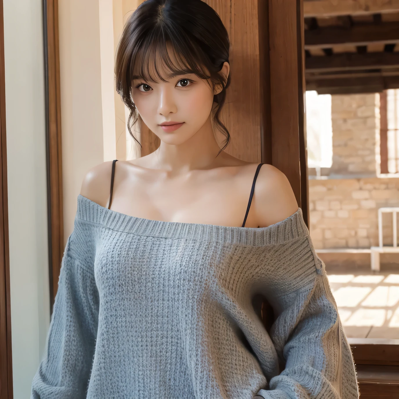 A woman wearing a camisole