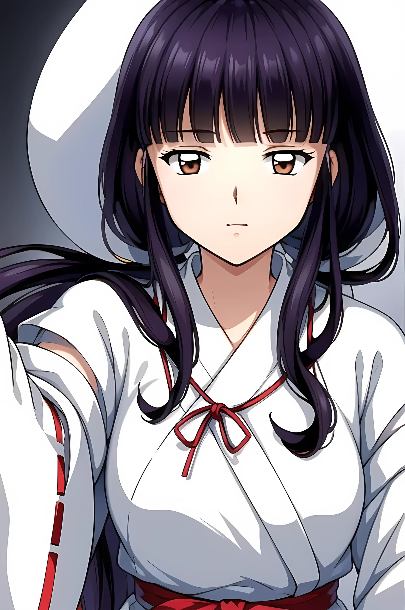 simple white background,
white kimono,white japanese clothes,wide sleeves,
(red_In addition:1.1),(red_Skirt:1.1),
hits, blunt hits, Brown eyes, by the wide,black fur,
1 girl, 20 years,young woman,beautiful Finger,beautiful long legs,beautiful body,
beautiful Nose,beautiful character design, Perfect eyes, perfect face,expressive eyes,perfect balance,
looking at the viewer,(Focus on her face),Closed mouth, (innocent_big_eyes:1.0),(light_smile:0.3),
official art,Extremely detailed CG unity 8k wallpaper, perfect lighting,showy, bright_Forehead_face_lighting,White skin,
(masterpiece:1.0),(better_quality:1.0), ultra high resolution,4k,ultra detailed,
Photography, 8k, HdR, High resolution, absurdities:1.2, Kodak photo 400, film grain, blurred background, bokeh:1.2, Lens flare, (Vibrant_Color:1.2),Photography profesional,
(beautiful,big_old:1.4), (beautiful_face:1.5),(narrow_waist),