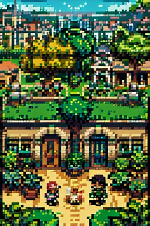 pixel art, Masterpiece, pix, ((( Create images of a Game Based on POKÉMON EMERALD ROGUE 2.0, charachter, Pokémon, NPCs, citys, mappa, small town, Plants of all characteristics))) , Anime style, Cute, 4K, masterpiece, detailded.💚