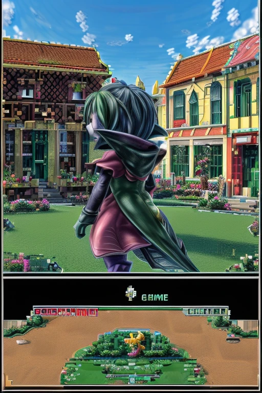 pixel art, Masterpiece, pix, ((( Create images of a Game Based on POKÉMON EMERALD ROGUE 2.0, charachter, Pokémon, NPCs, citys, mappa, small town, Plants of all characteristics))) , Anime style, Cute, 4K, masterpiece, detailded.💚