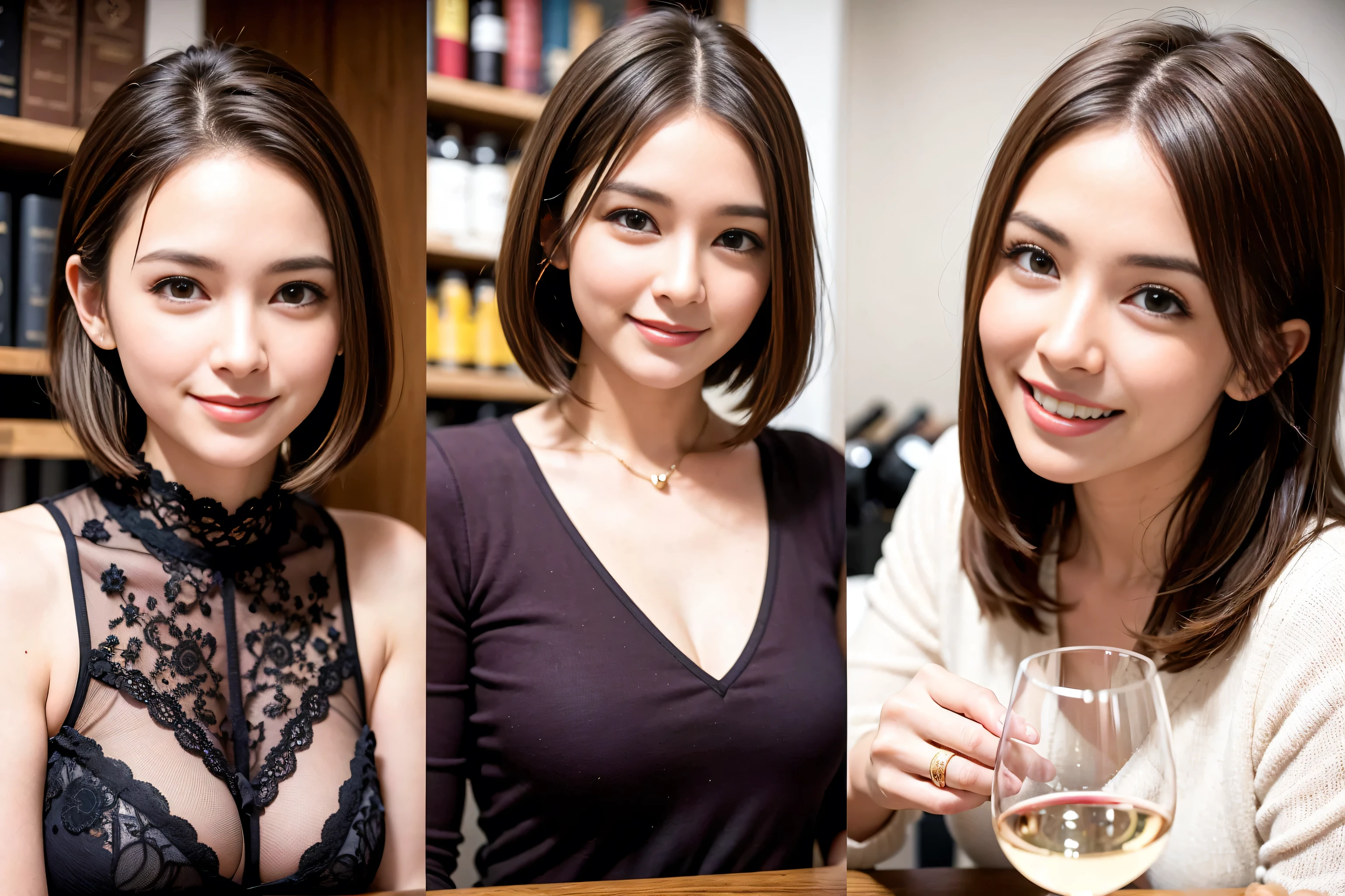 (Realistic:1.1),(masterpiece,Highest quality),8k,(49 years old), 50 years old, slimカップル、Tight waist,Upper Body,full-course dinner、wine 、Amazing view of the sunset sky and clouds、Perfect Anatomy, Brown Hair, short hair,Random Hairstyles,((Highly detailed face and eyes:1.2)),Perfect golden ratio face,Long sleeve shirt、dress,(smile:1.2)、Shortcuts、cute、(Realistic, Intricate details:1.2), A bright smile、short hair,Bright Face、赤wine 、Appetizers、Italian food、wine bottle、Champagne、スパークリングwine、(slimな顔), (The body is slim), (Brown Hair), (Shortcuts), Upper Body, 白wine, slim, wineグラス,