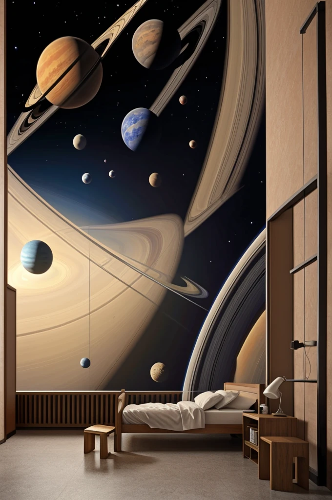 Mural with Saturn and more planets