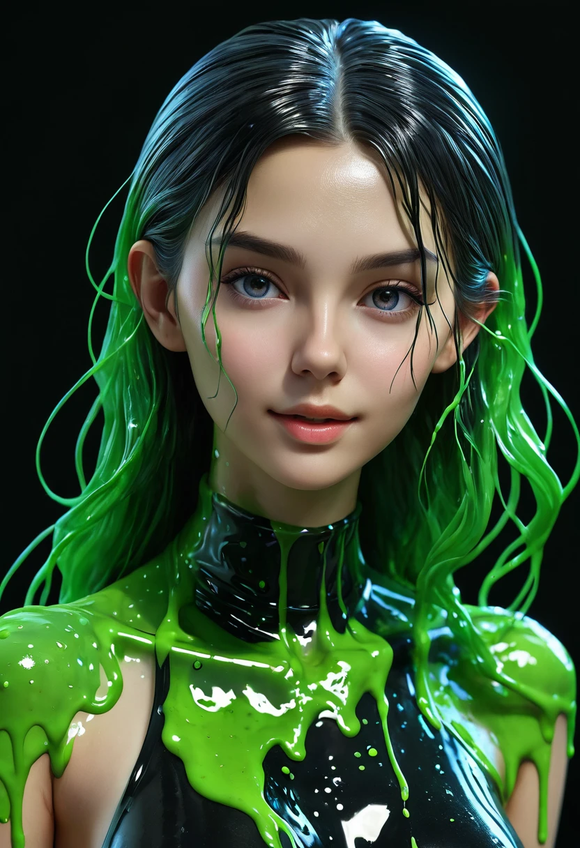 a portrait of photorealistic a girl shape makes from slime, full body, tall slime , stunning pose, perfect, UHD, intricate detailed, 8k, best quality ever, masterpiece, super detailed, unleashed creativity, beyond imagination, dramatic ligh