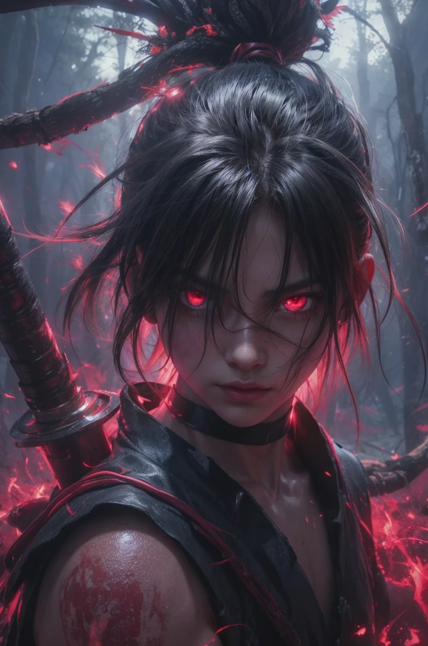 Chico, a little muscular, clear skin, Japan, cinematographic, RPG game, Realistic details, 4k, HD, fire hair, Bright red eyes, with mouth half open, stretching out hand, golden shoulder armor, valentine style, holding a girl's hand, red and pink elegant clothes, with a rose in his left hand