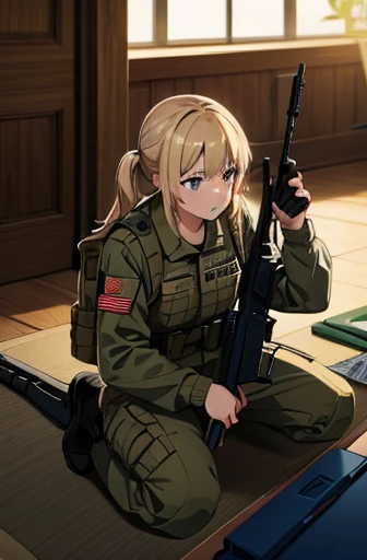 army,cat years,holding_weapon,masterpiece,best quality,super fine illustration,