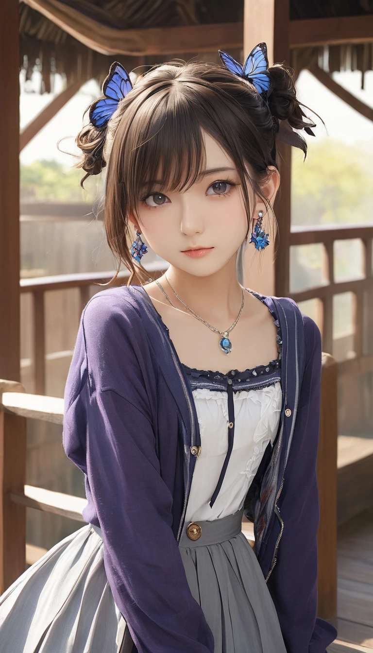 (masterpiece, Highest quality:1.2), One Girl, alone,Bony body、15 years old、Earringagical girl clothes 
