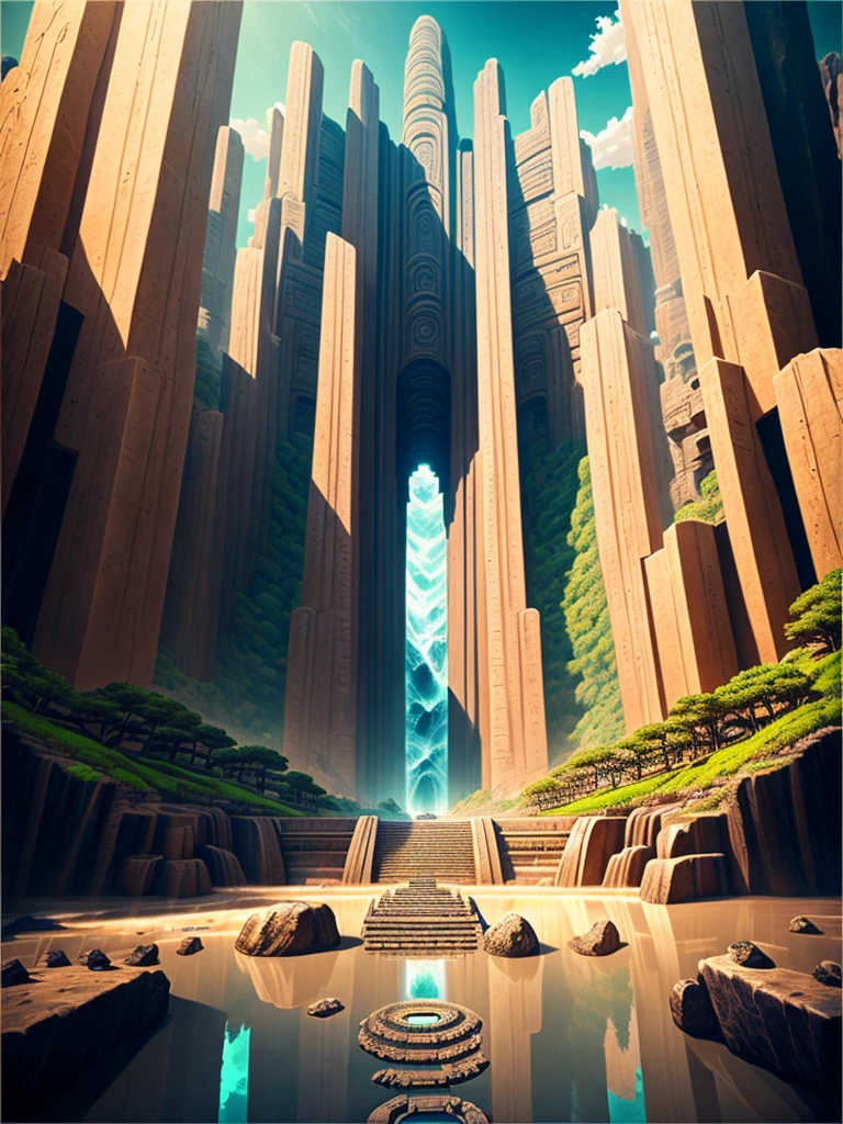 Best Quality，8k，Huge underground city，Underground Labyrinth，Anime Art，mysterious，universe，Super huge structure，Super huge waterfall，Nature，Super huge torii，Multidimensional，A world beyond imagination，High Dimension，Fantasy，future，Different space，Nature，romantic，universe，A world beyond imagination，Dream world，New World，Huge river，masterpiece，最高masterpiece，perfection，