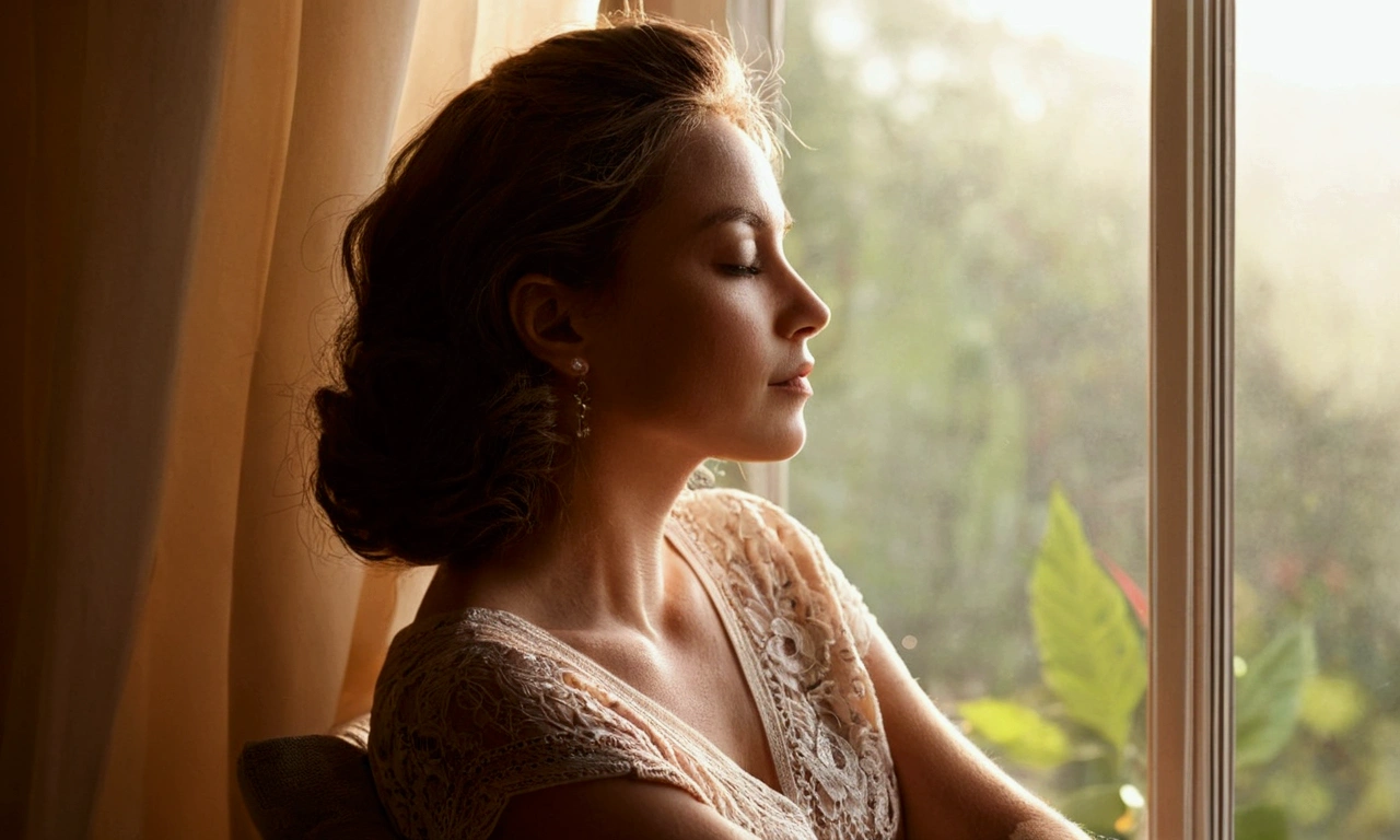 Woman relaxing by the window