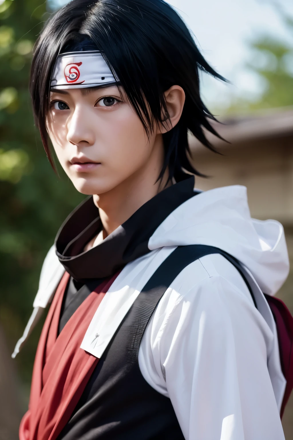Glaring at Sasuke Uchiha　real world　

