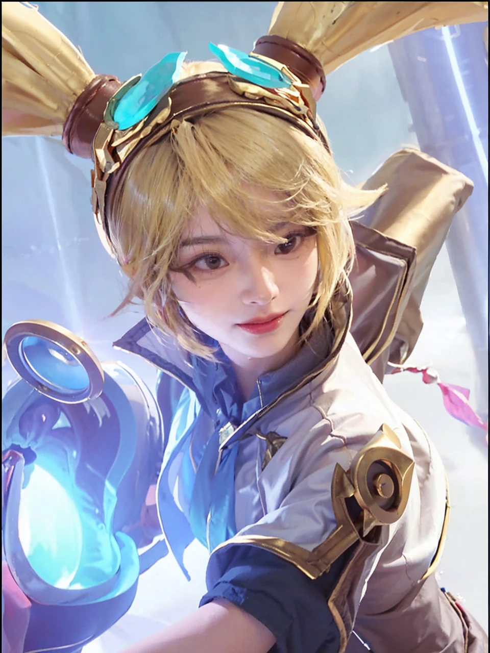 8k，best qualtiy，tmasterpiece，Ultra-high resolution，（Reality：1.4），offcial art，RAW photogr，（True skin texture：1.3），（filmgrain：1.3），（Selfie angle），1个Giant Breast Girl，Beautiful eye and face details，tmasterpiece，Best quality at best，closeup cleavage，full bodyesbian，looking at viewert，Daogu，Background of the Taoist temple，Taoist costumes，Stunning character art，Ray traching