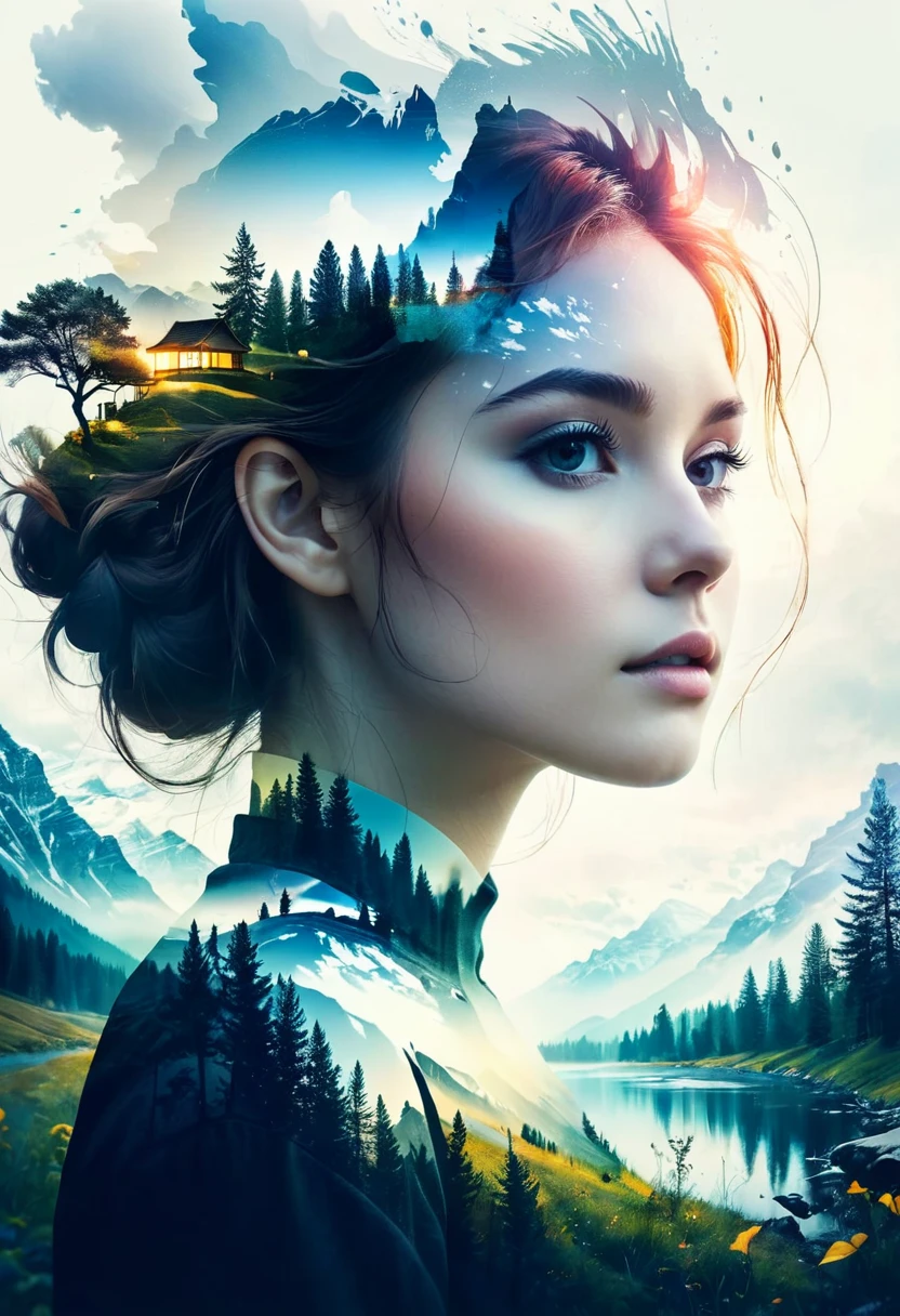 Create an image with a double exposure effect.