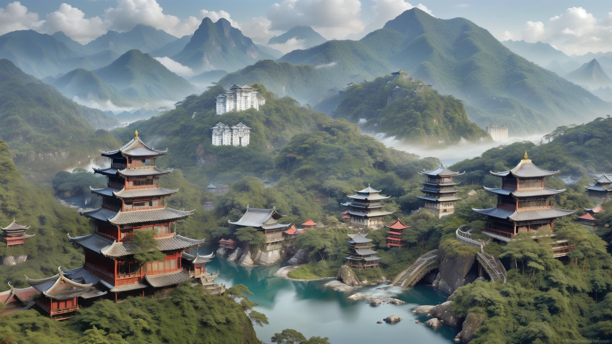 shuimofeng，There are mountains, water and forests，There are no other buildings