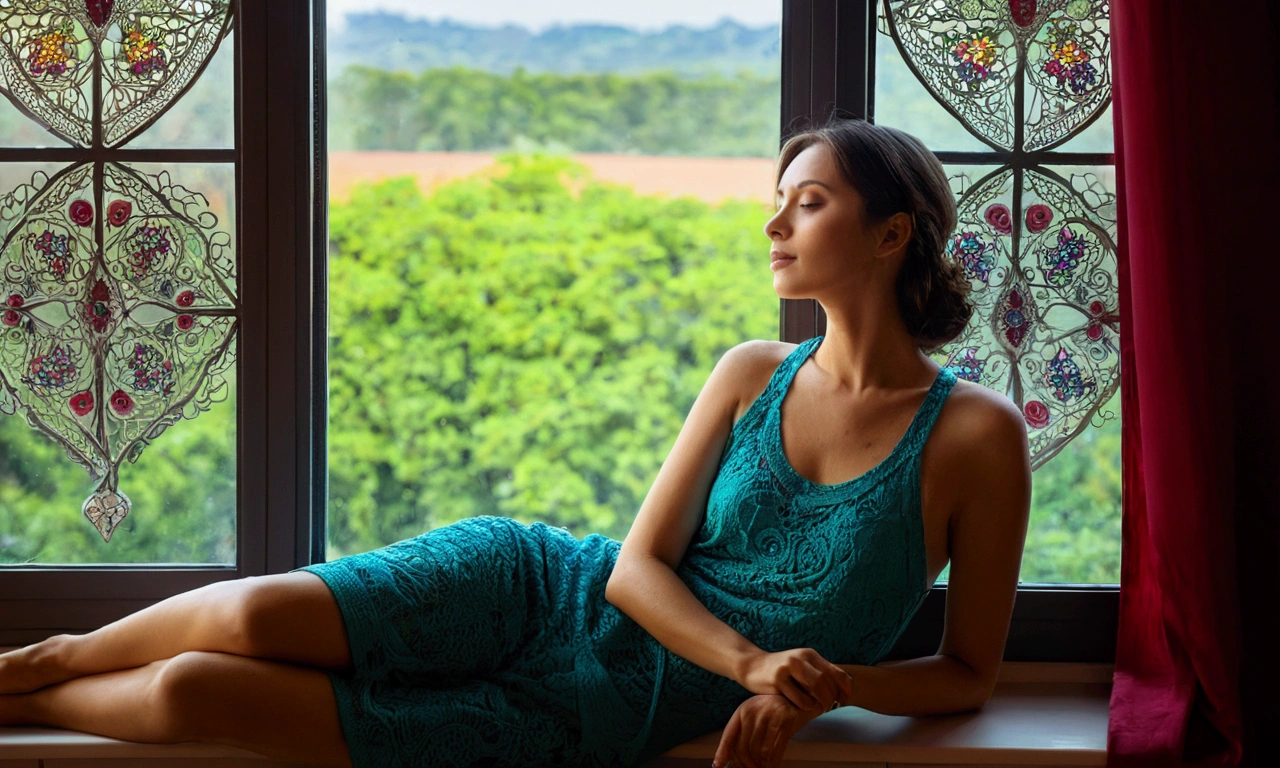 Woman relaxing by the window