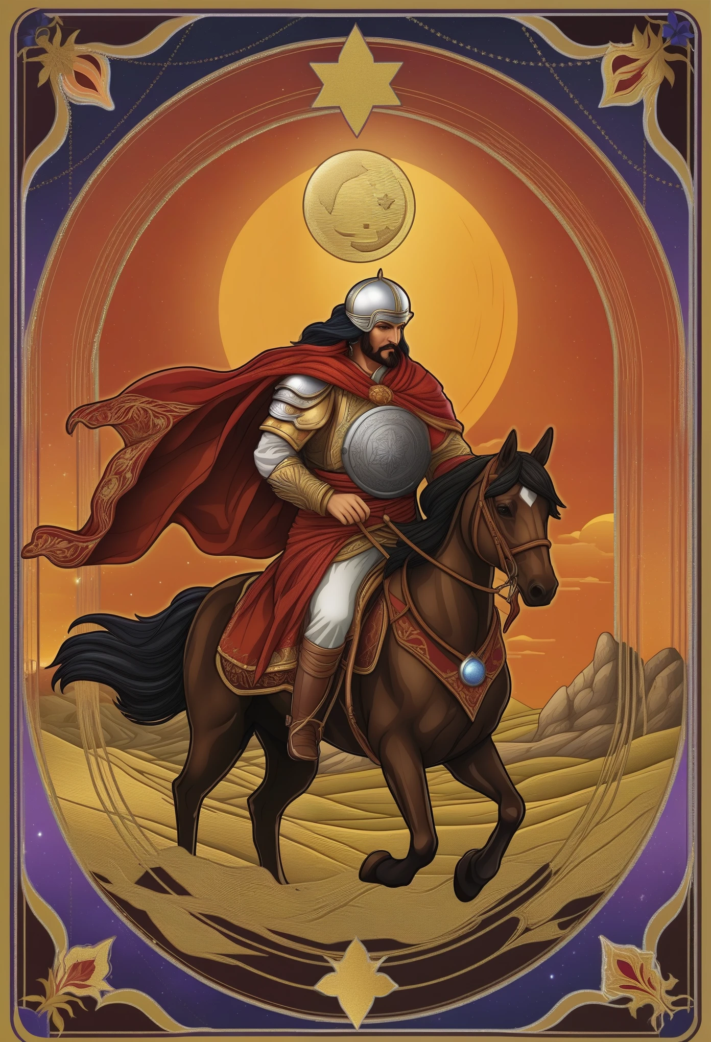 Tarot Card Design, Realistic tarot cards, Fully compliant with the original tarot cards, Very detailed, Very detailed, clear, Contrasting, Texture Smoothing, A smooth transition, High color depth, 32k color gamut, correct, Completely following the theme of the road, The Way of Tarot, Path-themed tarot cards