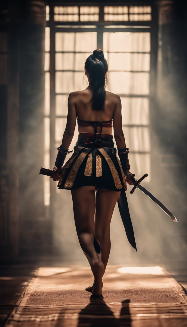 Samurai Swordsman woman In underwear Full body sexy underwear Full body sexy