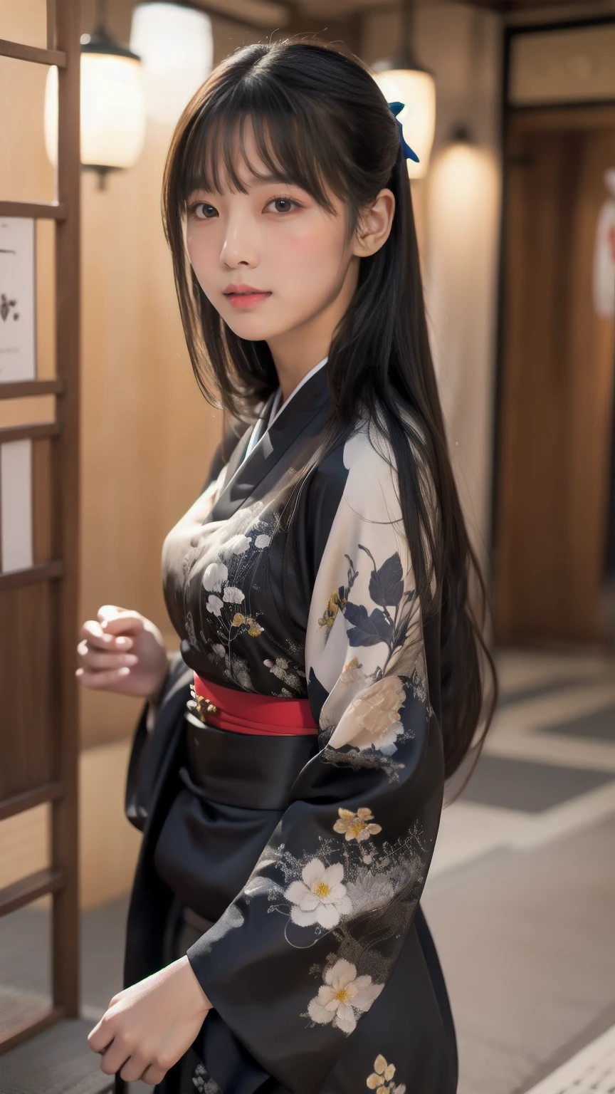 Long Black Hair、kimono