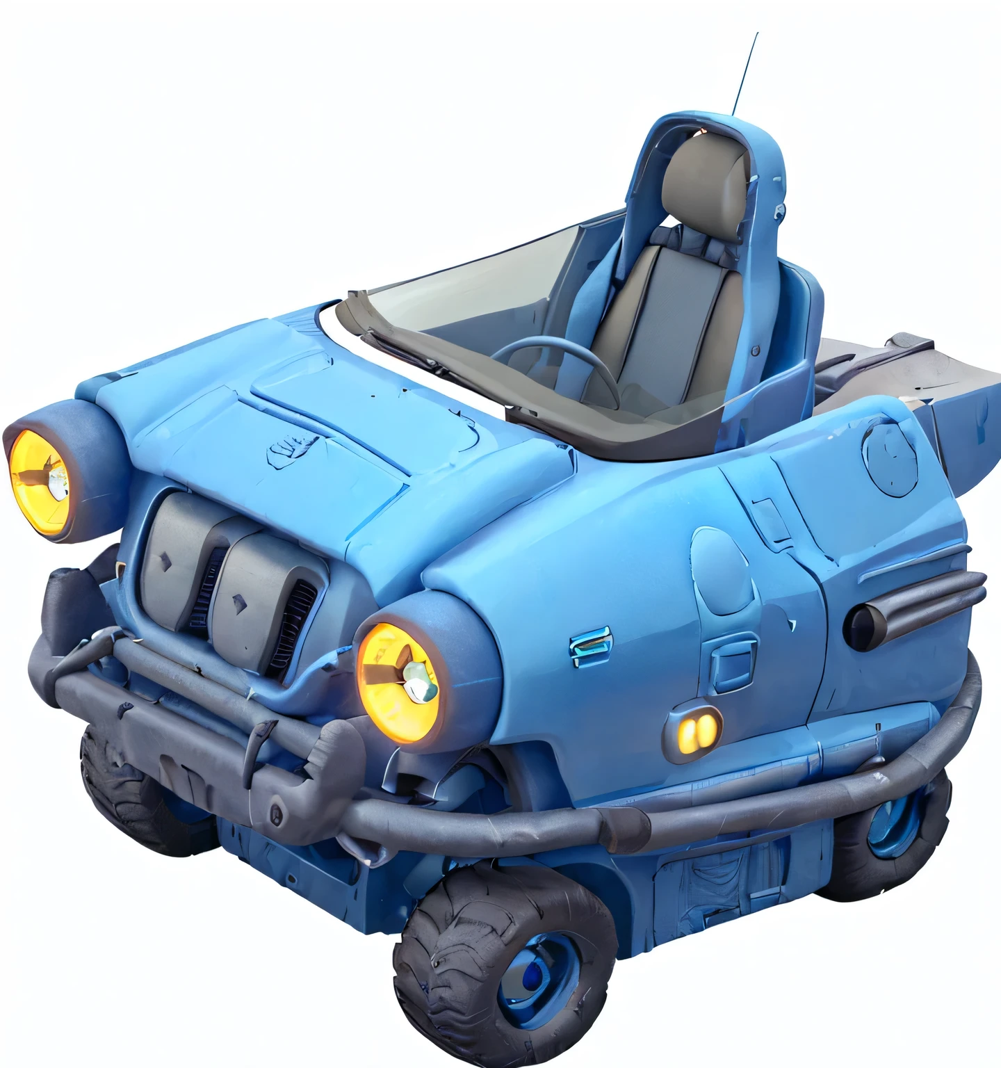 sci-fi vehicle, blue, car, high quality, 8K