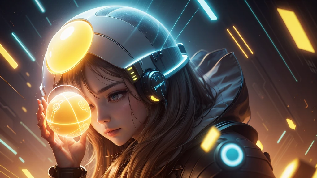 Technology light-sensitive digital ball,data,utopian