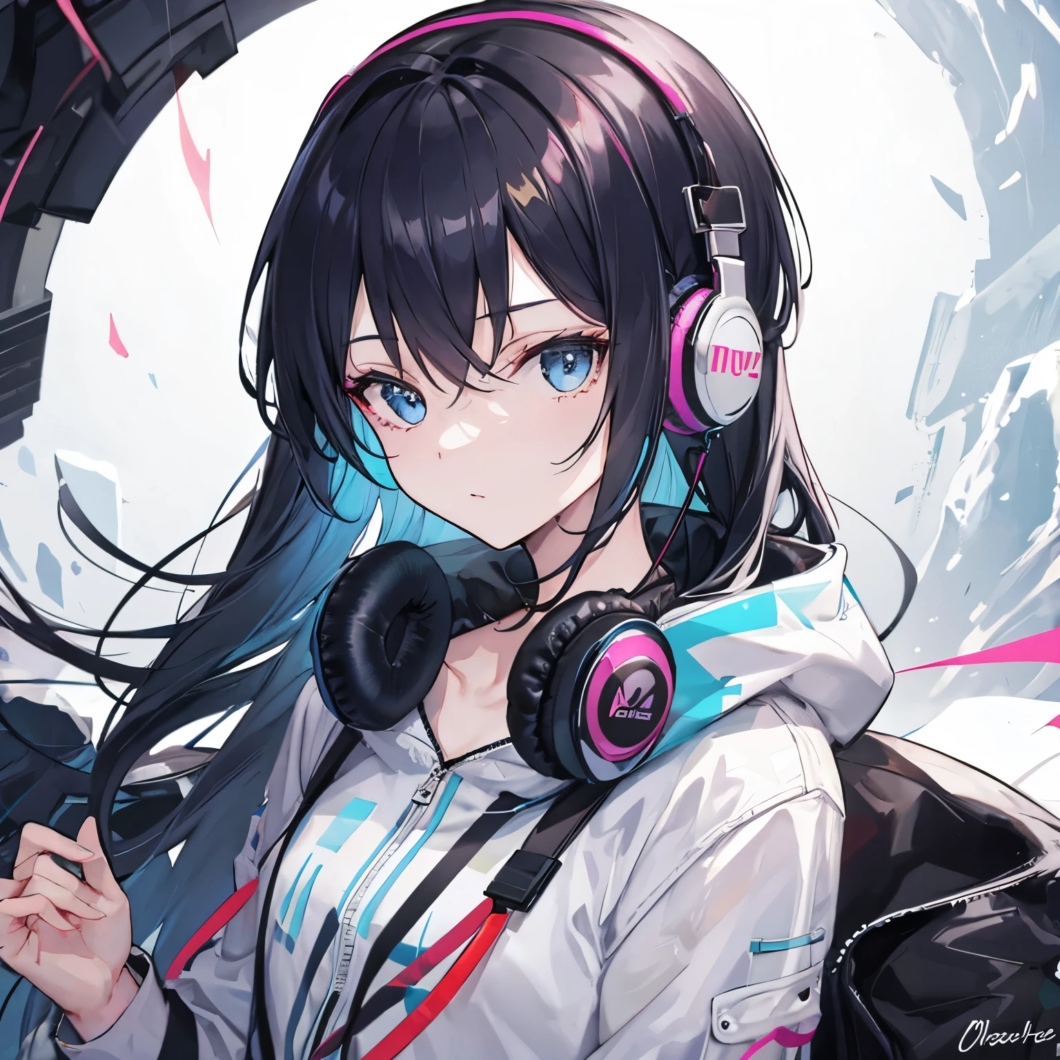 Girl wearing headphones